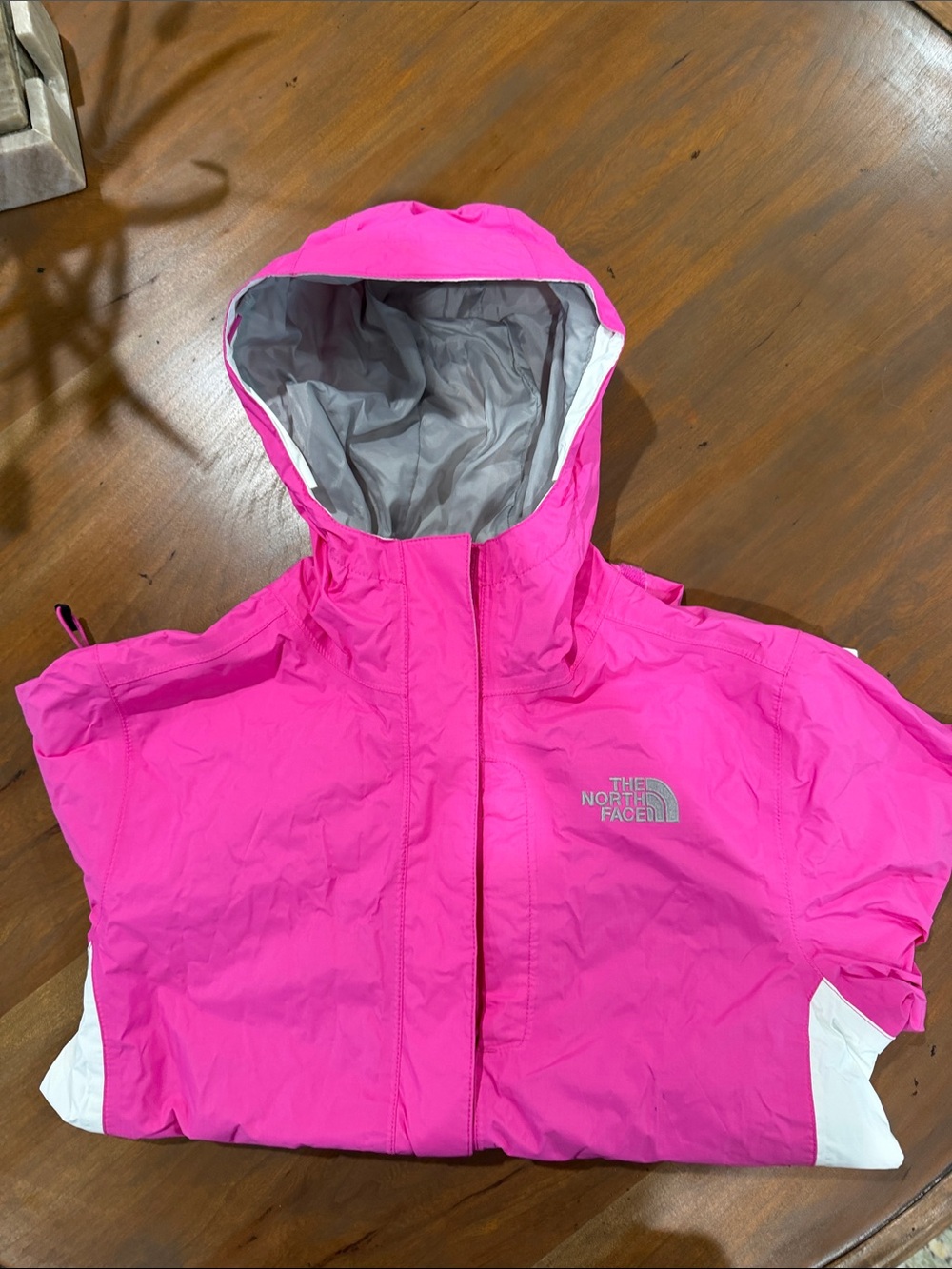 The North Face Bright Pink Hooded Womens Rain Jacket